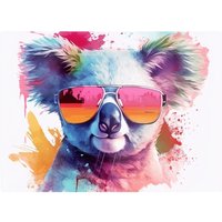 Warren Reed - Designer Colourful Splashart Koala In Glasses Chopping Board