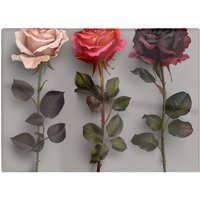 Warren Reed - Designer 3 Red & Pink Roses Chopping Board