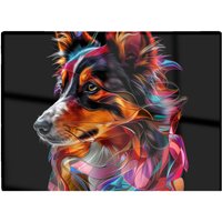 Warren Reed - Designer Colorful Collie Dreams Chopping Board