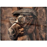 Warren Reed - Designer Dapper Horse With Tweed Cap Chopping Board in Brown