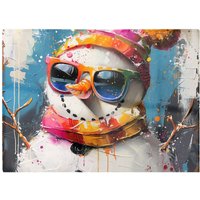 Warren Reed - Designer Vibrant Snowman With Style Chopping Board