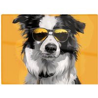 Warren Reed - Designer Cool Collie With Attitude Chopping Board in Yellow