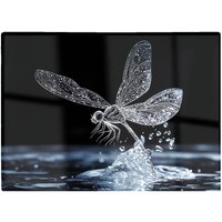 Warren Reed - Designer Glistening Dragonfly Lift Off-Chopping Board in Black