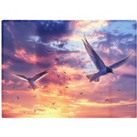 Warren Reed - Designer Dawn Flight: Swallows At Sunrise Chopping Board