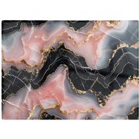 Warren Reed - Designer Baby Pink & Black Marble Effect Chopping Board in Blue