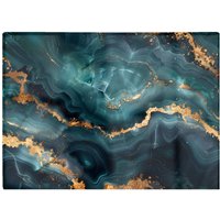 Warren Reed - Designer Blue, Gold Marble Effect Chopping Board in Blue