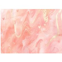Warren Reed - Designer Salmon Pink Hearts Marble Effect Chopping Board