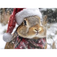 Warren Reed - Designer Christmas Brown Rabbit Glass Chopping Board