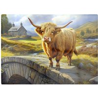 Warren Reed - Designer Highland Cow Chopping Board in Brown