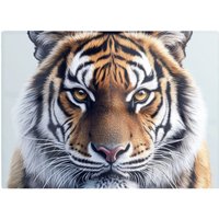 Warren Reed - Designer Tiger Face Design Chopping Board in Brown