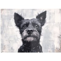 Warren Reed - Designer Banksy Inspired Little Terrier Dog Chopping Board in Black