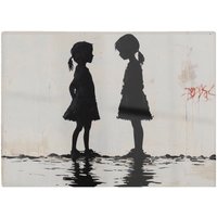 Warren Reed - Designer Silhouettes In The Rain Chopping Board in Black