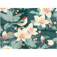 Warren Reed - Designer A Bird Amongst The Lillies Chopping Board in Green
