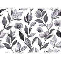 Warren Reed - Designer Hand Drawn Leaves & Flowers Chopping Board in Grey
