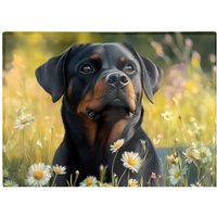Warren Reed - Designer Rottweiler In A Summer Meadow Chopping Board