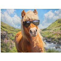 Warren Reed - Designer Highland Pony Enjoying The Sun Chopping Board