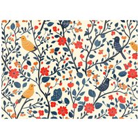 Warren Reed - Designer Woodland Birds & Flowers In The Trees Chopping Board