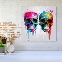 Warren Reed - Designer Splashart Happy Skeletons Canvas | Size: w10 inch x h10 inch
