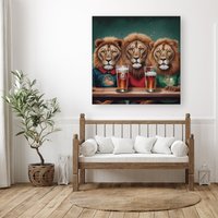 Warren Reed - Designer Lions Watching The Game Canvas | Size: W30" x H30"