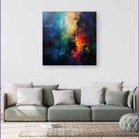 Warren Reed - Designer Colourful Chaos: Urban Dreamscape Canvas | Size: w40 inch x h40 inch