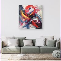Warren Reed - Designer Swirling Symphony Of Colours Canvas | Size: w40 inch x h40 inch