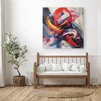 Warren Reed - Designer Swirling Symphony Of Colours Canvas | Size: W30" x H30"