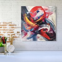 Warren Reed - Designer Swirling Symphony Of Colours Canvas | Size: w10 inch x h10 inch