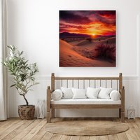 Warren Reed - Designer Sunset In The Desert Canvas | Size: W30" x H30"