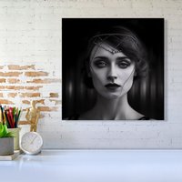 Warren Reed - Designer Edwardian Ballerina Canvas in Black | Size: w10 inch x h10 inch