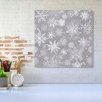 Warren Reed - Designer Slowflakes & Ice Canvas in Silver | Size: w10 inch x h10 inch
