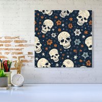Warren Reed - Designer Skulls & Stars Canvas | Size: w10 inch x h10 inch