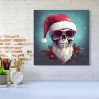 Warren Reed - Designer Santa Skull Splashart Canvas | Size: W16" x H16"
