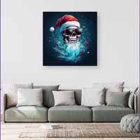 Warren Reed - Designer Magical Santa Hat Skull Splashart Canvas | Size: w40 inch x h40 inch