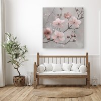 Warren Reed - Designer Delicate Spring Blossom Canvas | Size: W30" x H30"