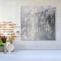 Warren Reed - Designer Wintery Tree Canvas in Grey | Size: W16" x H16"