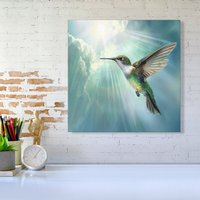 Warren Reed - Designer Hummingbird In A Beautiful Sky Canvas | Size: W16" x H16"
