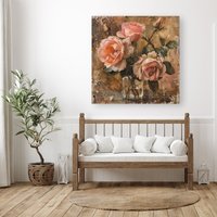 Warren Reed - Designer Vintage Roses Canvas | Size: W30" x H30"