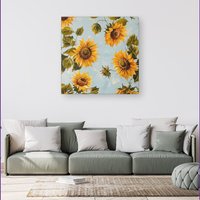 Warren Reed - Designer Summer Sunflowers Canvas | Size: w40 inch x h40 inch