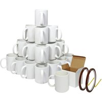 Monstershop 72 White Sublimation Mugs With Boxes & Heat Tape Roll