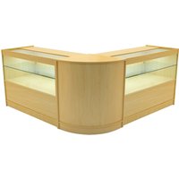 Monstershop Selene LED Shop Counter Set CM60 & 2 x C1200 - Maple in Beige