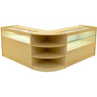 Monstershop Harmonia LED Shop Counter Set B1200, C1200 & LM60 - Maple in Beige