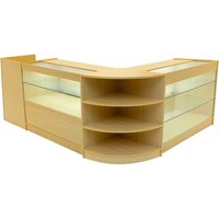 Monstershop Theia LED Shop Counter Set K1200, C1200, TB60 & LM60 - Maple in Beige