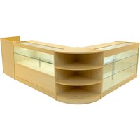 Monstershop Theia LED Shop Counter Set K1500, C1500, TB60 & LM60 - Maple in Beige