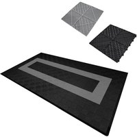 Monstershop Vented Garage Floor Tiles With Edges - 90 Black & 30 Grey
