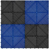 Monstershop Vented Garage Floor Tiles With Edges - 120 Black & 120 Blue