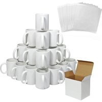 Monstershop 72 11oz White Mugs With Boxes & 10 Sublimation Sheets