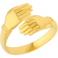 Hug Ring Hands Sterling Silver & Plated