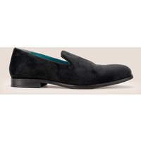 Oswin Hyde Men's Lennox Velvet Smoking Loafer in Black | Size: 9