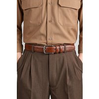 Oswin Hyde Men's Neil Leather Classic Belt in Tan | Size: 30