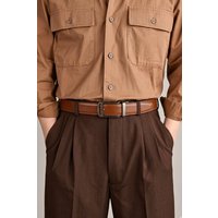 Oswin Hyde Men's Nelson Automatic Leather Belts in Tan | Size: 36